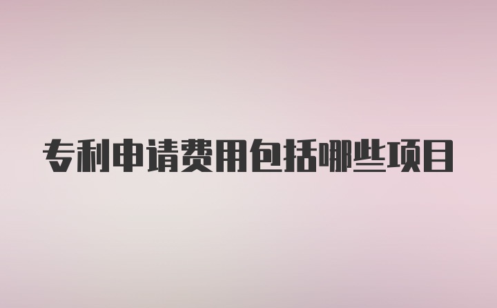 专利申请费用包括哪些项目