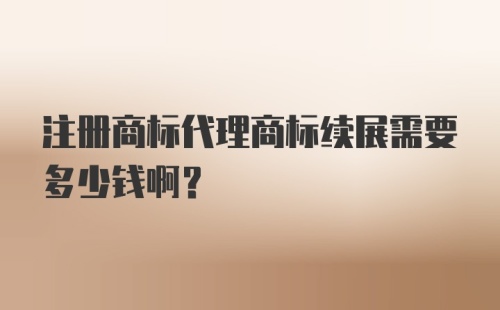 注册商标代理商标续展需要多少钱啊？