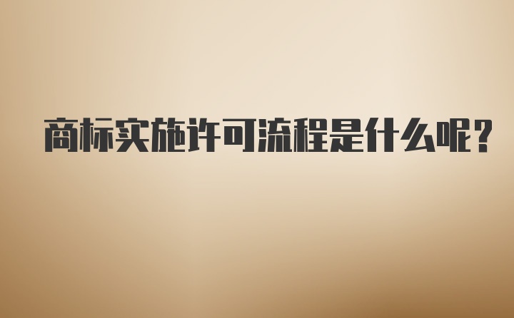 商标实施许可流程是什么呢？