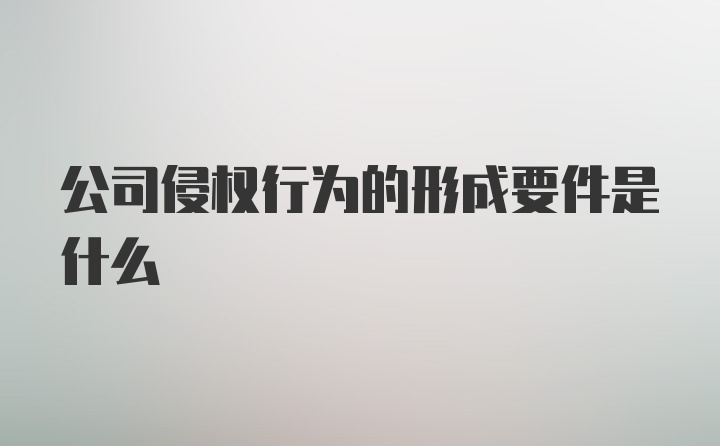 公司侵权行为的形成要件是什么