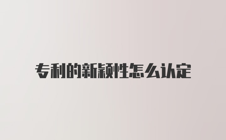 专利的新颖性怎么认定