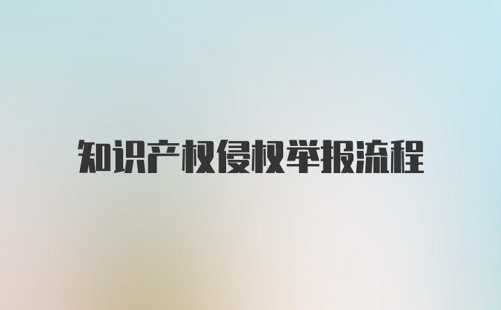 知识产权侵权举报流程