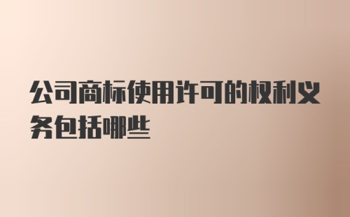 公司商标使用许可的权利义务包括哪些