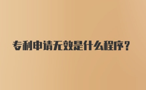 专利申请无效是什么程序？