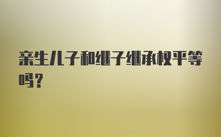 亲生儿子和继子继承权平等吗？