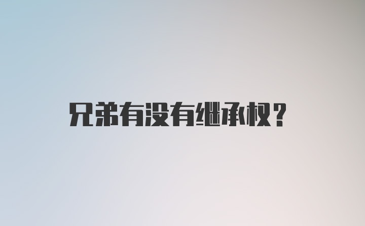 兄弟有没有继承权?