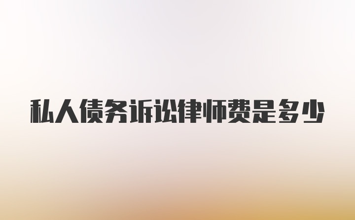 私人债务诉讼律师费是多少