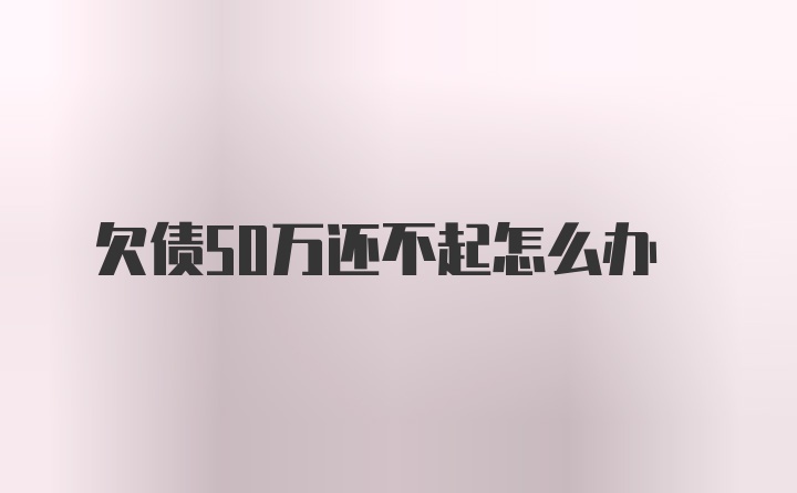 欠债50万还不起怎么办