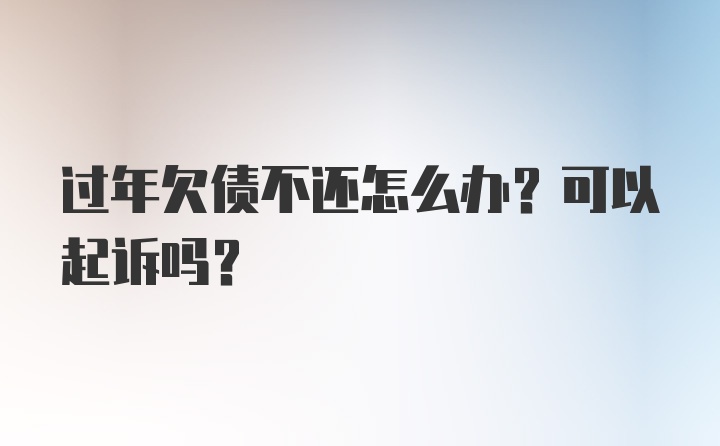 过年欠债不还怎么办？可以起诉吗？