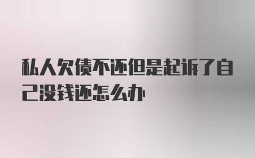 私人欠债不还但是起诉了自己没钱还怎么办