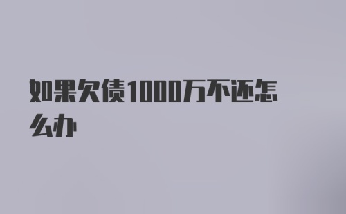 如果欠债1000万不还怎么办