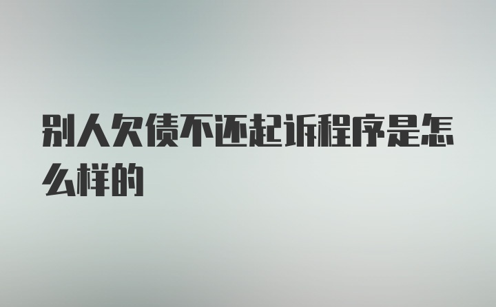 别人欠债不还起诉程序是怎么样的