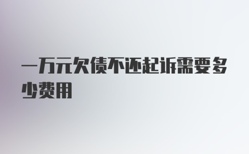 一万元欠债不还起诉需要多少费用