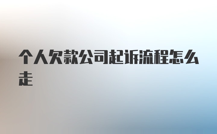 个人欠款公司起诉流程怎么走