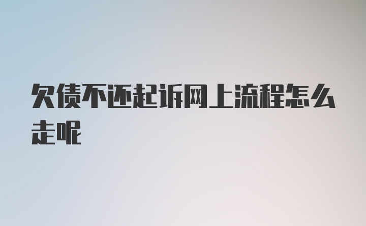 欠债不还起诉网上流程怎么走呢