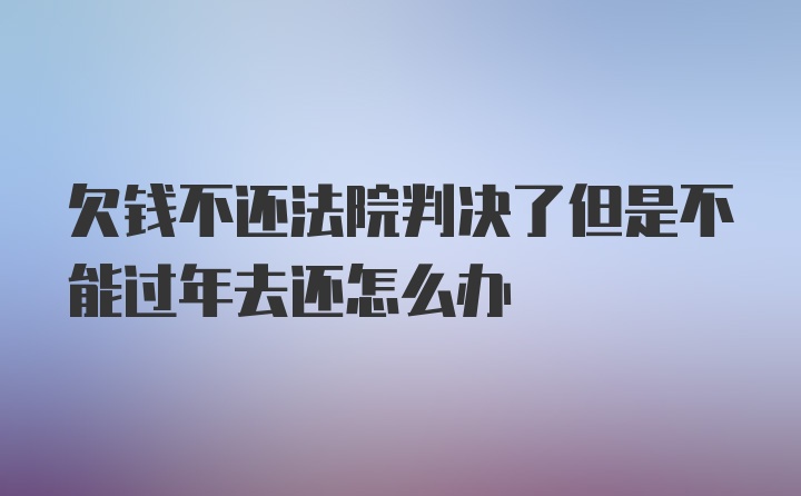 欠钱不还法院判决了但是不能过年去还怎么办