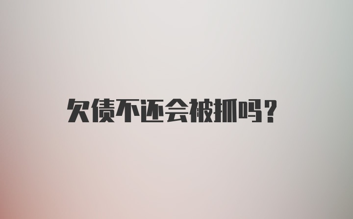 欠债不还会被抓吗？