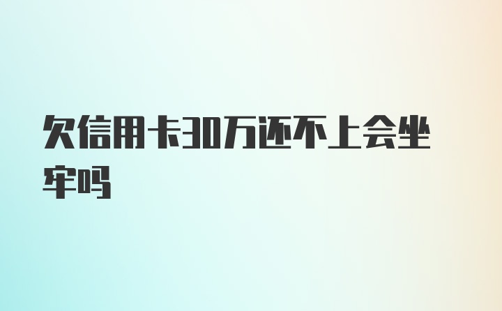 欠信用卡30万还不上会坐牢吗