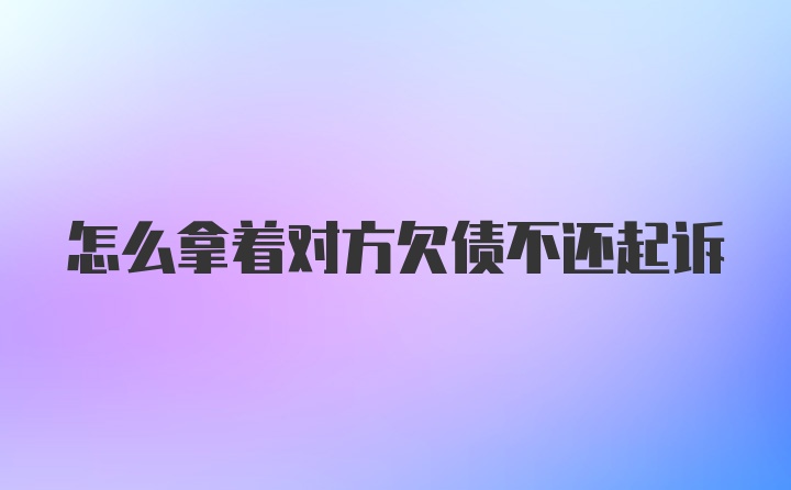 怎么拿着对方欠债不还起诉