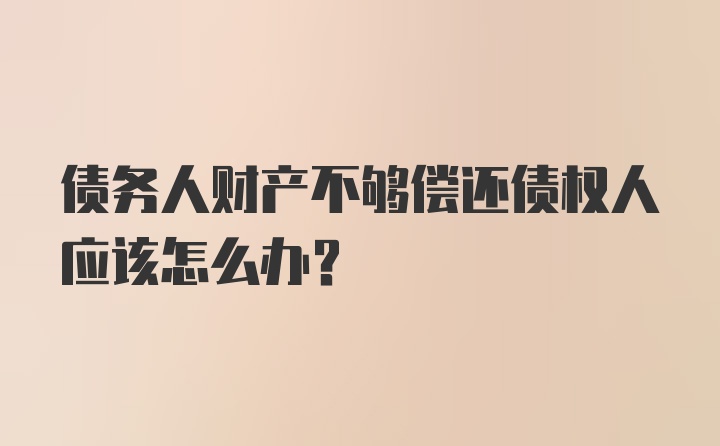 债务人财产不够偿还债权人应该怎么办？