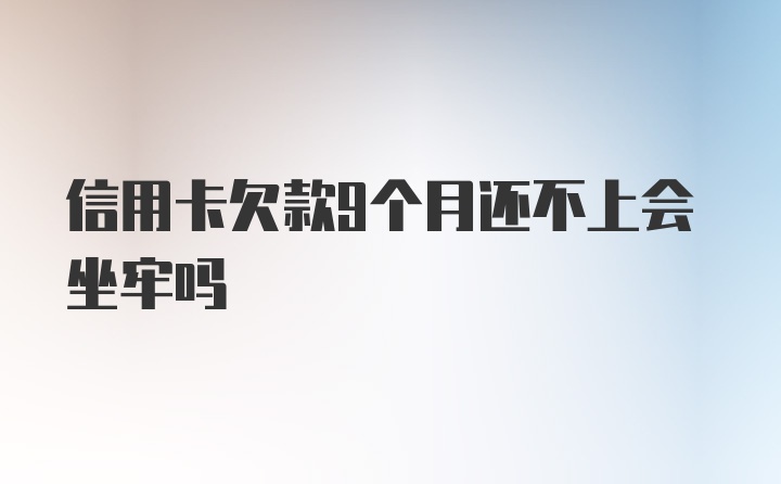 信用卡欠款9个月还不上会坐牢吗