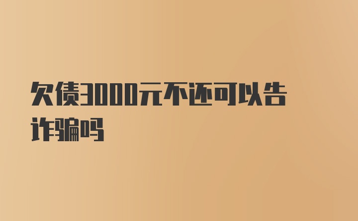 欠债3000元不还可以告诈骗吗