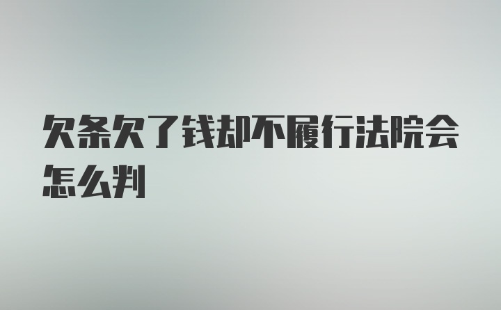 欠条欠了钱却不履行法院会怎么判