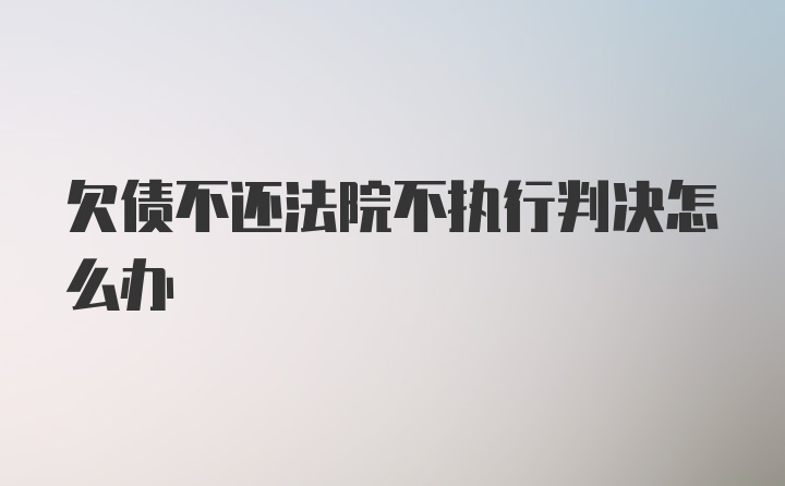 欠债不还法院不执行判决怎么办