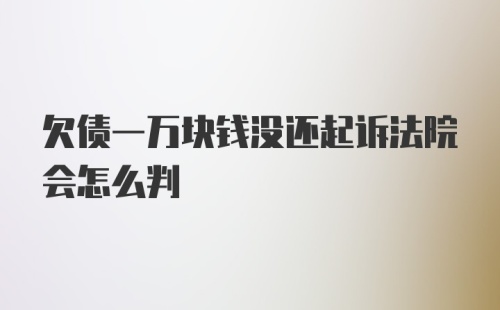 欠债一万块钱没还起诉法院会怎么判