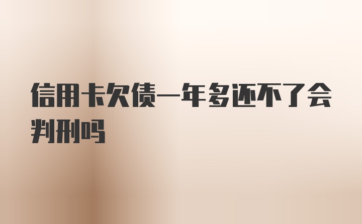 信用卡欠债一年多还不了会判刑吗