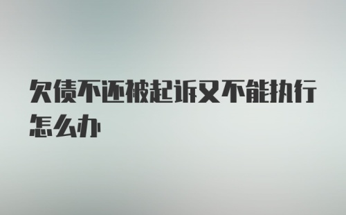 欠债不还被起诉又不能执行怎么办