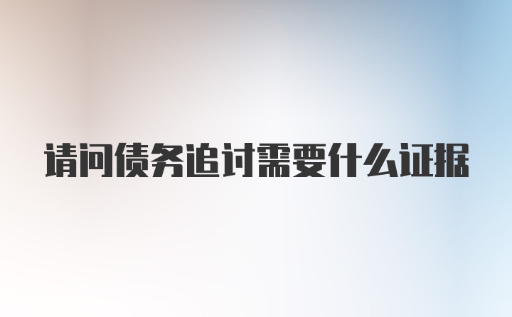 请问债务追讨需要什么证据