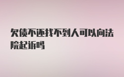 欠债不还找不到人可以向法院起诉吗