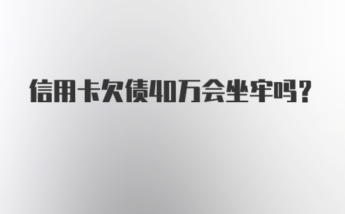 信用卡欠债40万会坐牢吗？