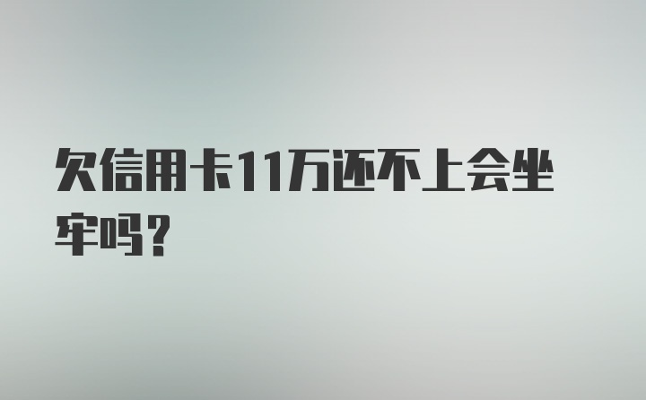 欠信用卡11万还不上会坐牢吗?