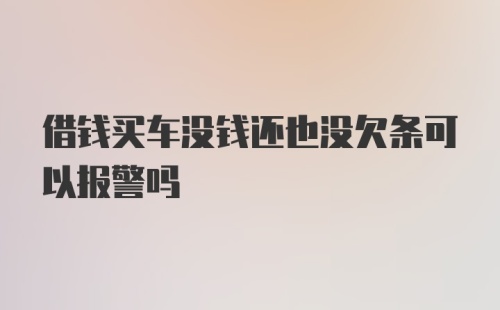 借钱买车没钱还也没欠条可以报警吗