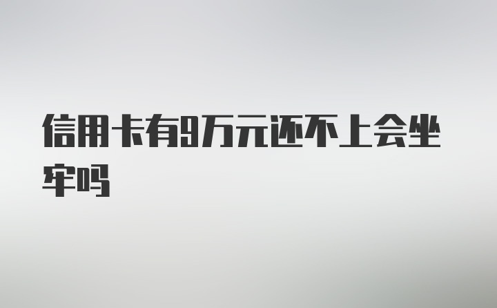 信用卡有9万元还不上会坐牢吗