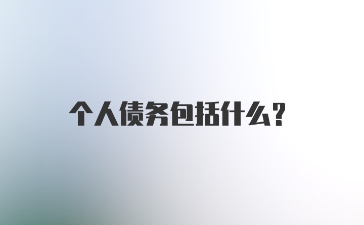 个人债务包括什么？