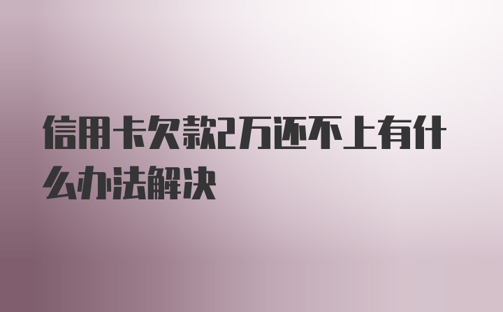 信用卡欠款2万还不上有什么办法解决