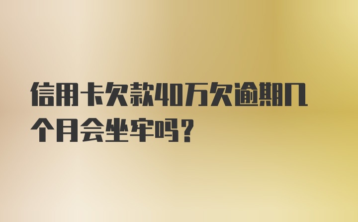 信用卡欠款40万欠逾期几个月会坐牢吗？