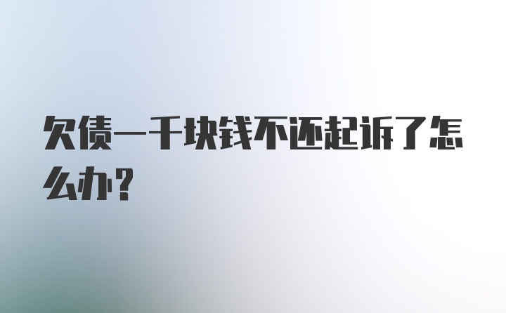 欠债一千块钱不还起诉了怎么办？