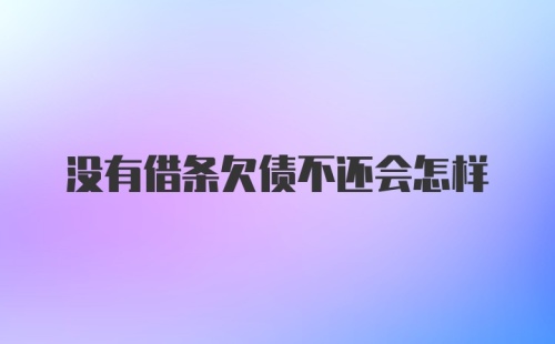 没有借条欠债不还会怎样