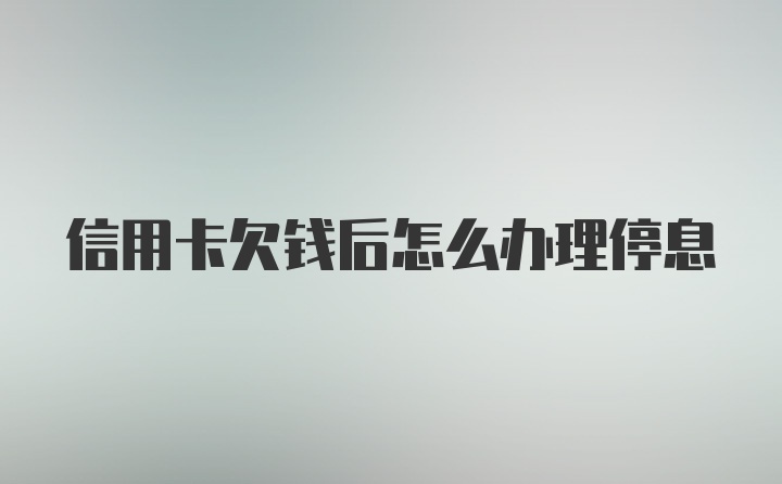 信用卡欠钱后怎么办理停息