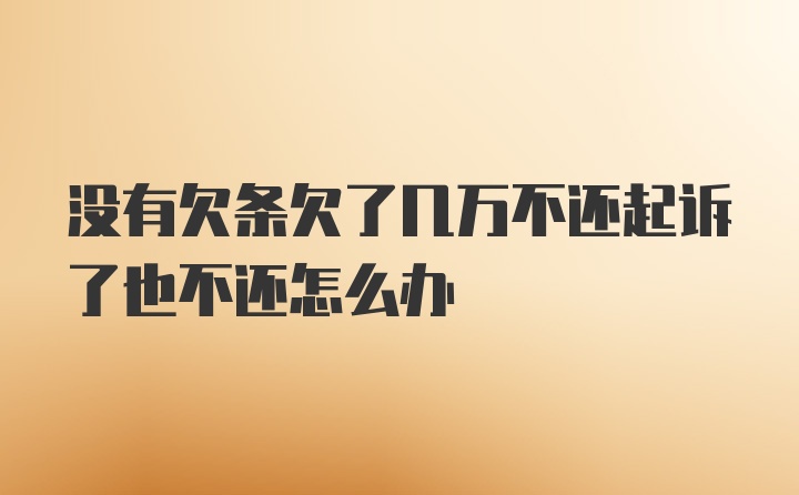 没有欠条欠了几万不还起诉了也不还怎么办