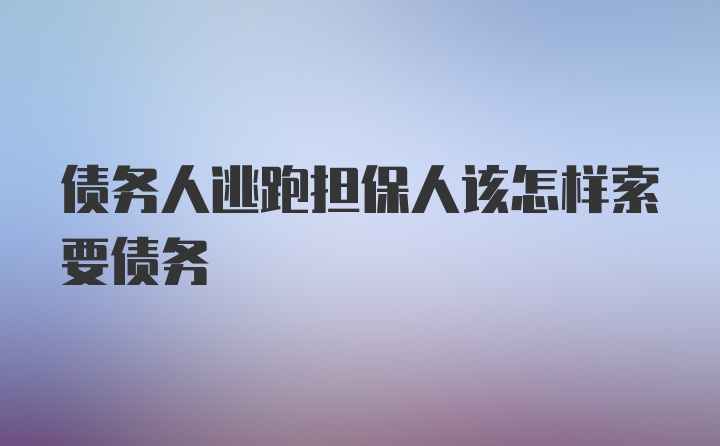 债务人逃跑担保人该怎样索要债务