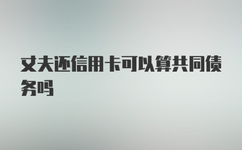 丈夫还信用卡可以算共同债务吗