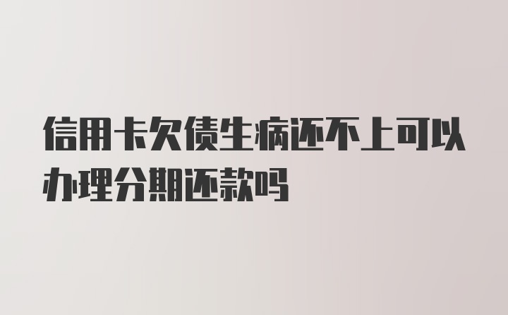 信用卡欠债生病还不上可以办理分期还款吗