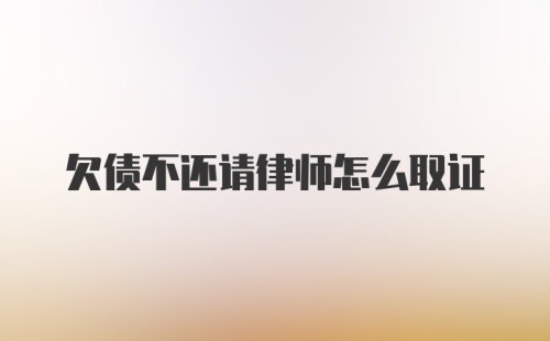 欠债不还请律师怎么取证