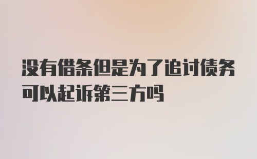 没有借条但是为了追讨债务可以起诉第三方吗