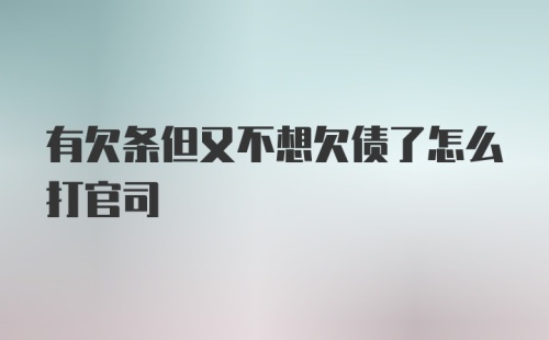 有欠条但又不想欠债了怎么打官司